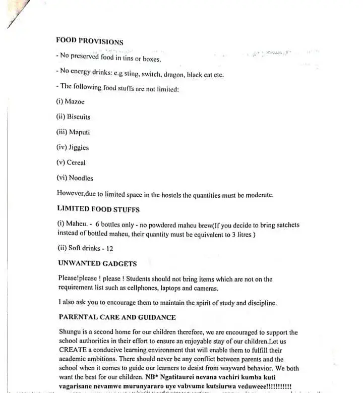 Shungu High School Tuck