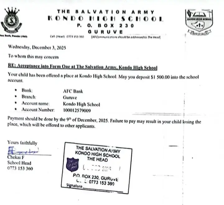 Kondo High School Fees