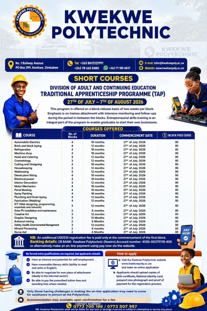 Kwekwe Poly Apprecenteship programme