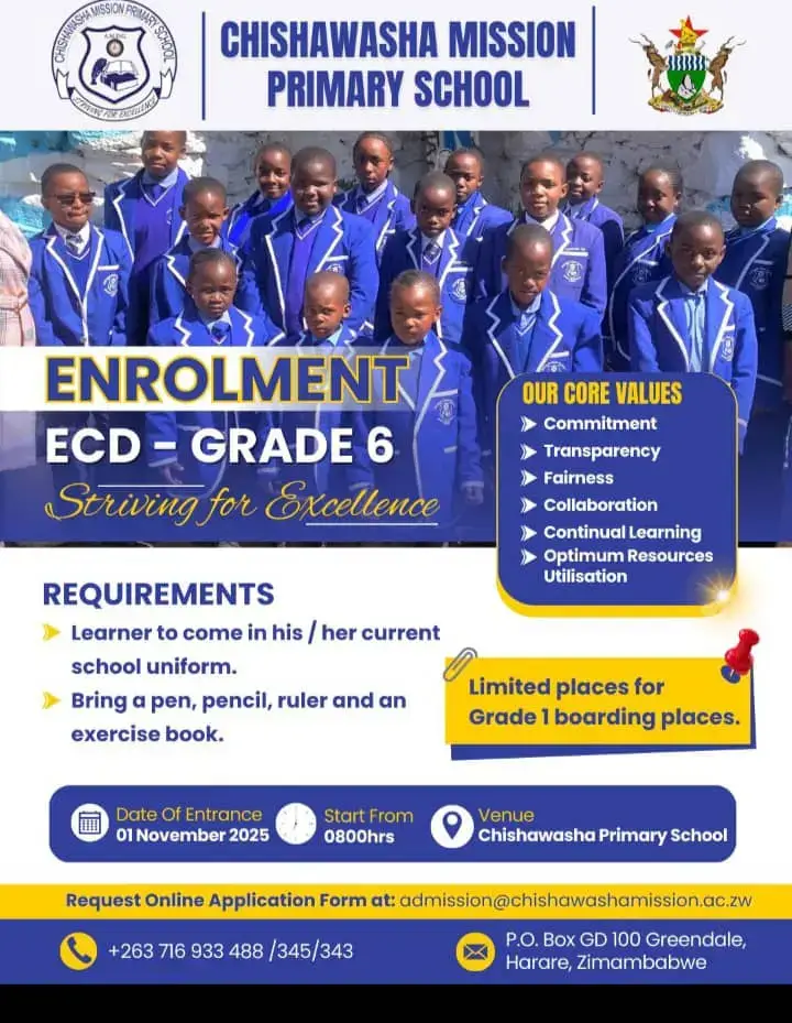chishawasha mission primary entrance test