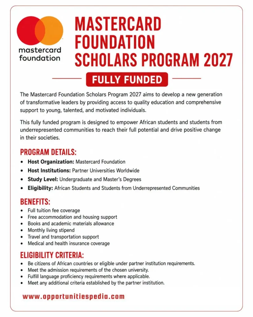 mastercard scholarship 2027