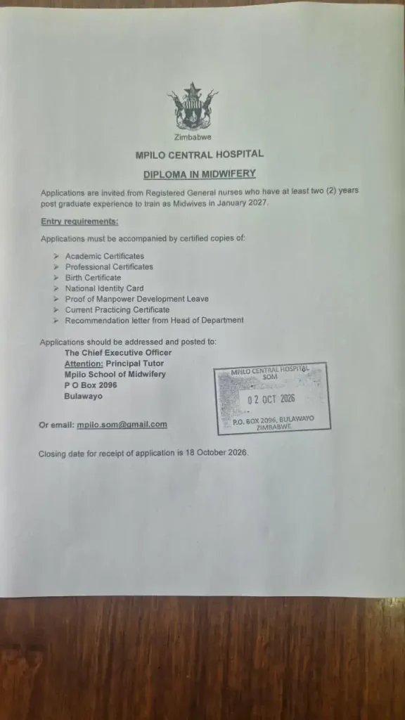 midwifery january 2027 intake
