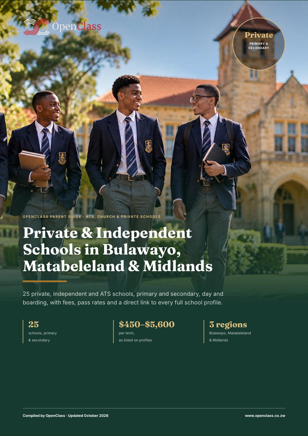 Front cover: Private & Independent Schools in Bulawayo, Matabeleland & Midlands